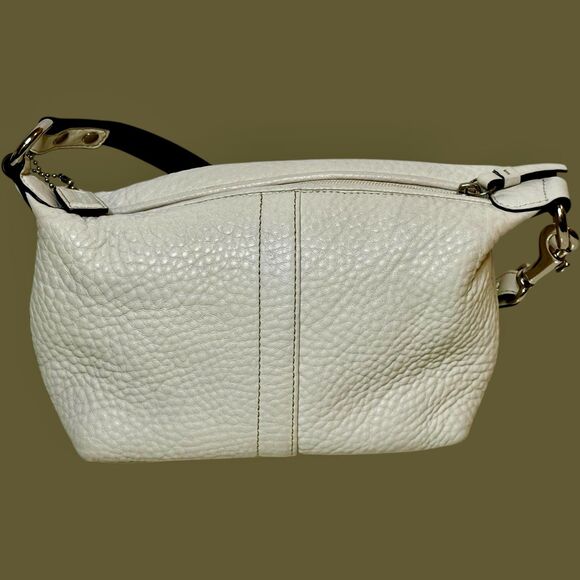 Coach White Pebbled Leather Baguette | Silver Hardware | Classic 1941 Design - Picture 10 of 13